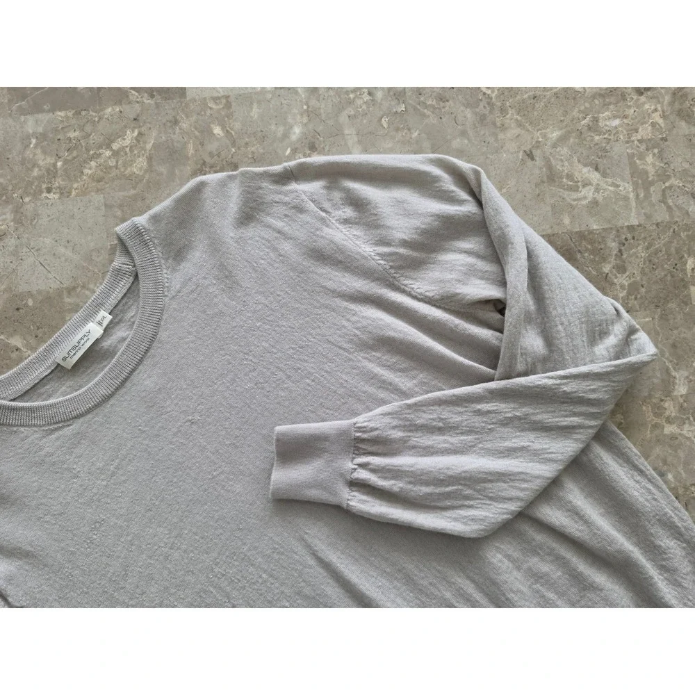 Suitsupply Mens XXL Light Gray 100% Merino Wool‎ Crewneck Sweater Knit Top